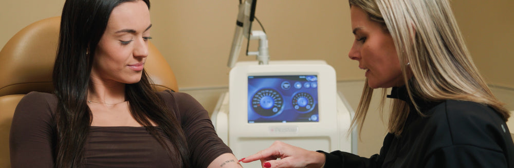 Cleo provider explaining tattoo removal procedure