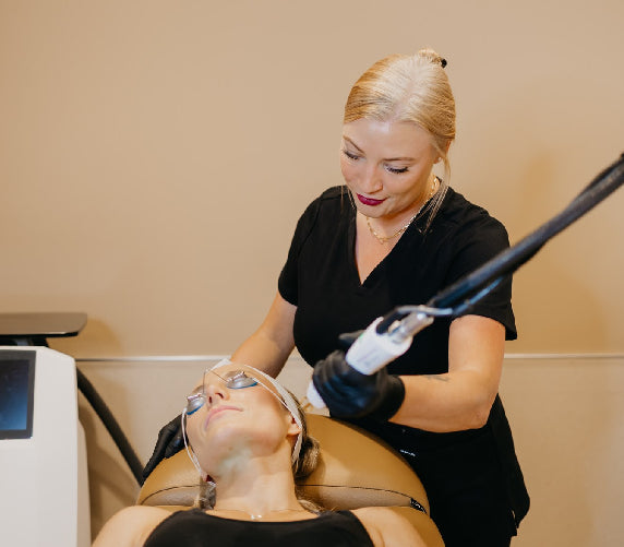 Person receiving CLEO Melasama Protocol treatment