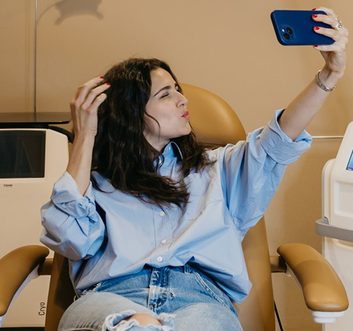 Woman taking selfie