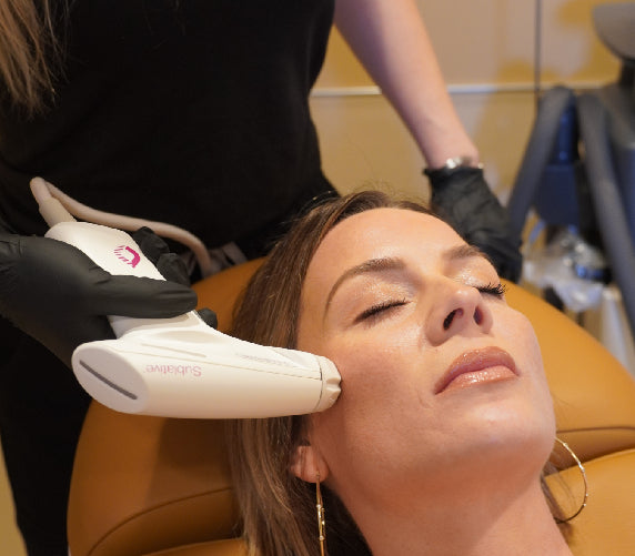 Person receiving Sublative Resurfacing treatment on face